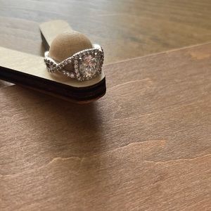 Cubic zirconia and sterling silver ring.